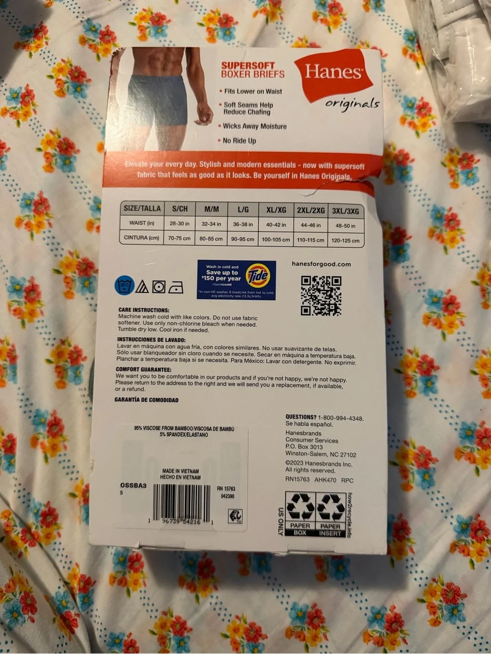 💜Hanes Originals Men's SuperSoft Boxer Brief Underwear, 3pack Size:Small (28-30)